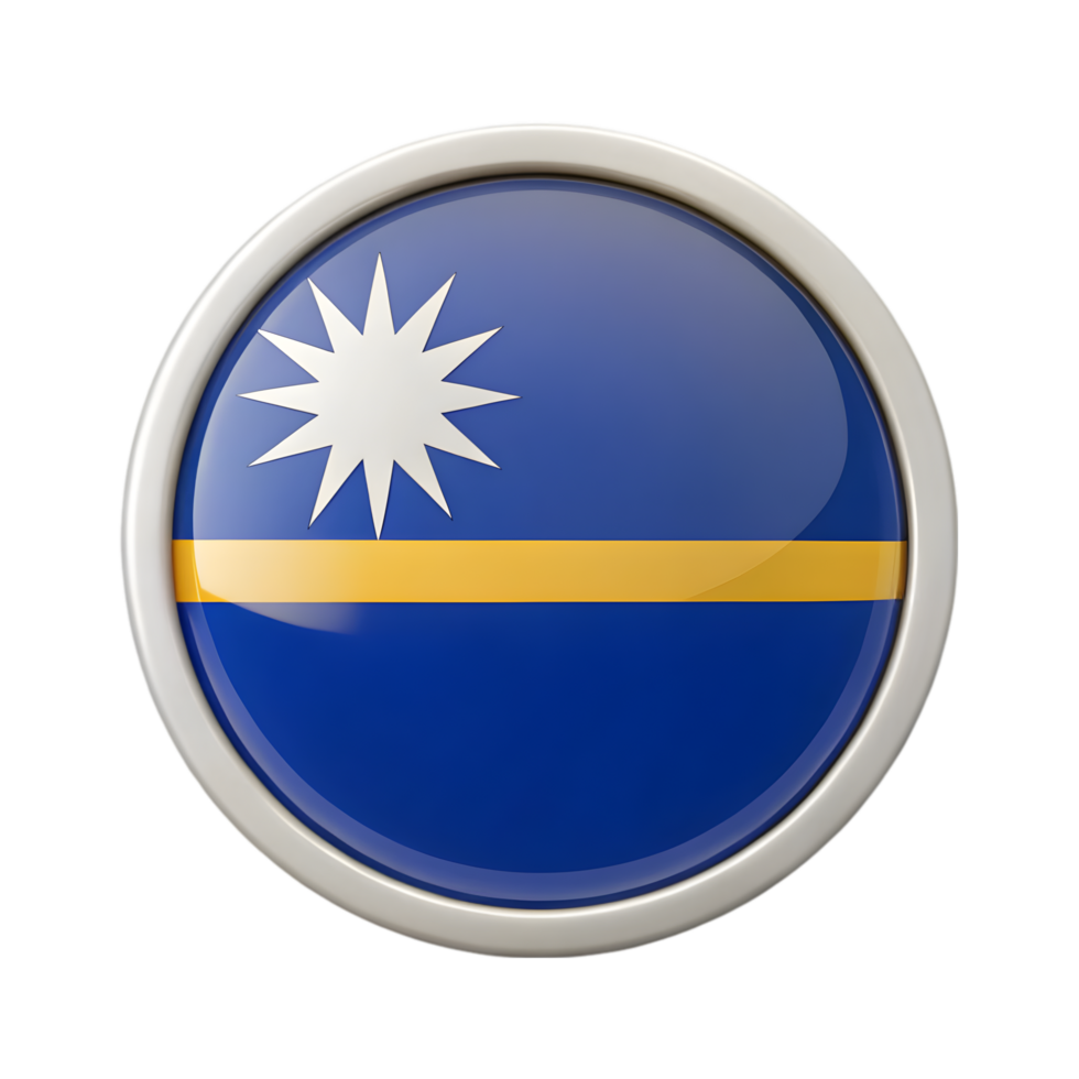 3D Nauru Flag Icon in Circle Shape for Digital Design and Creative Projects png
