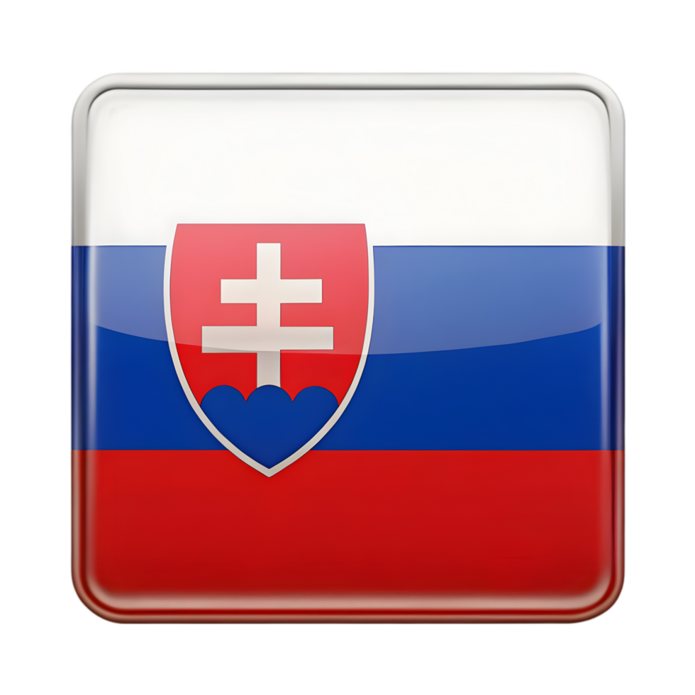 3D Slovakia Flag Icon in Rectangle Shape Perfect for Use in Graphic Designs and Digital Projects png