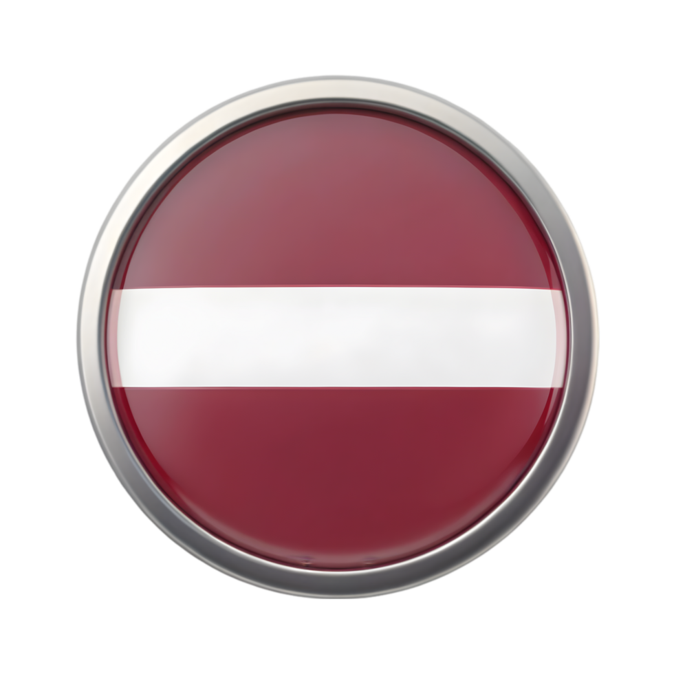 3D Latvia Flag Icon in Circular Shape for Creative Projects and Representations png