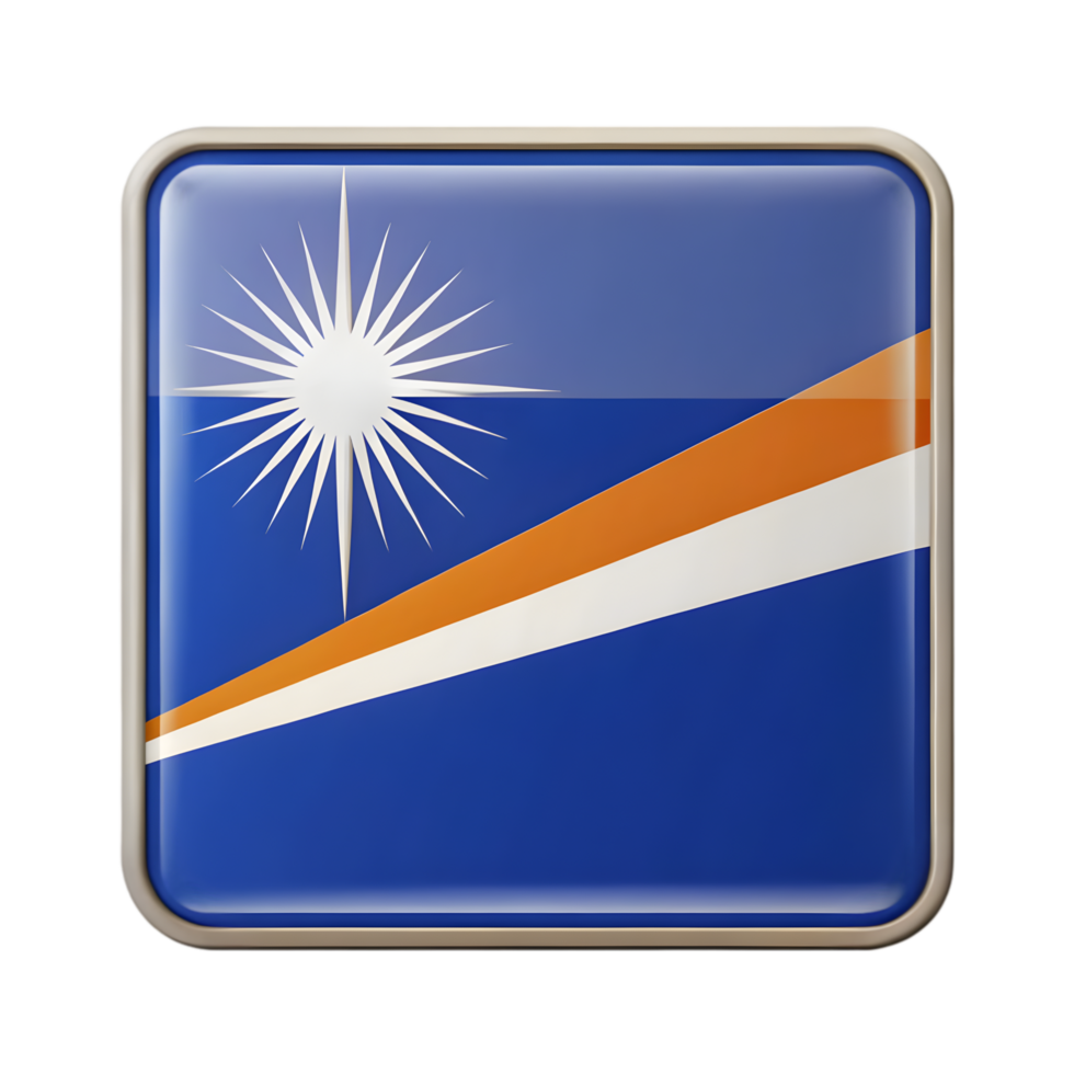 3D Marshall Islands Flag Icon in Rectangle Shape for Creative and Professional Design Projects png