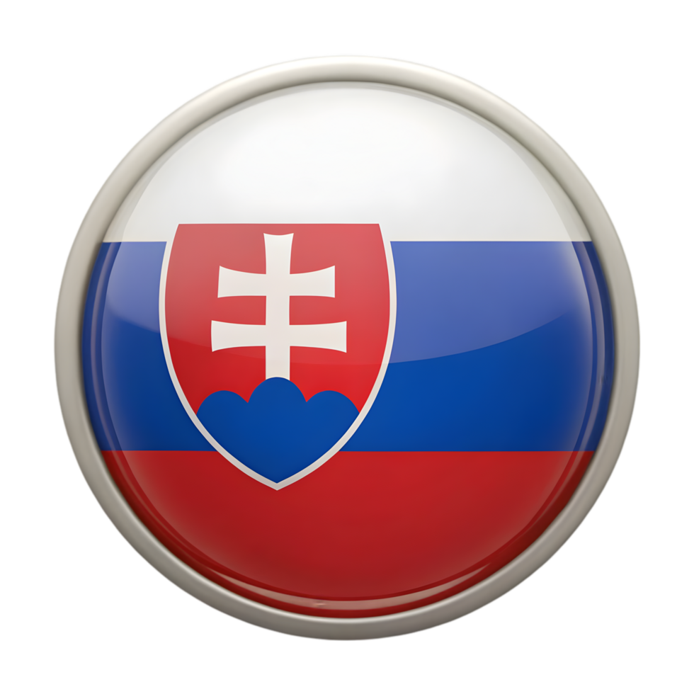 3D Circular Flag Icon of Slovakia for Creative Projects and Representational Usage png