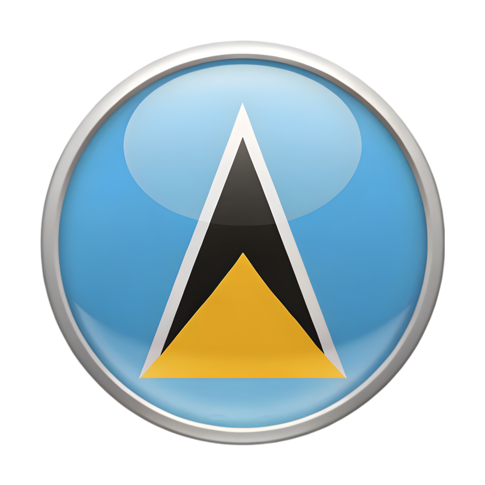 Stylish 3D Circular Flag Icon of Saint Lucia for Digital and Print Projects png