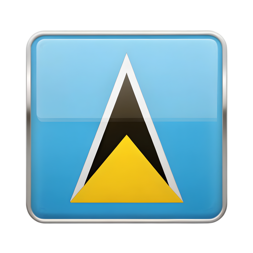 3D Rectangle Shape Saint Lucia Flag Icon Suitable for Web and Graphic Design Purposes png