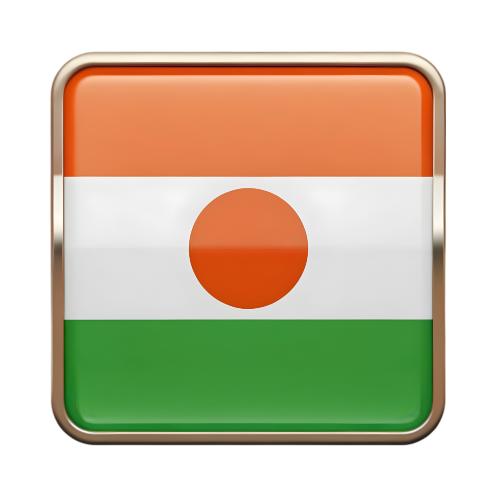 3D Rectangular Icon of the Nigerian Flag for Various Design Purposes png