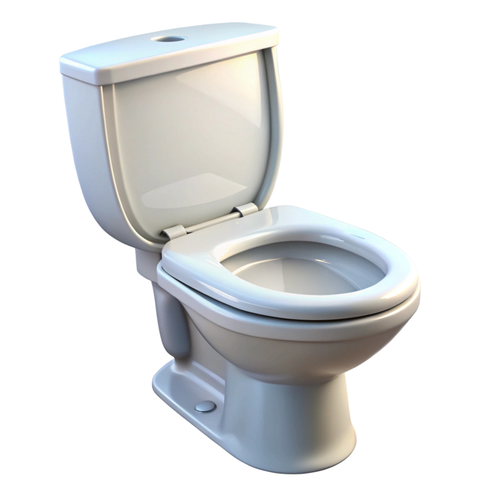 3D Render of a White Toilet with the Lid Open png