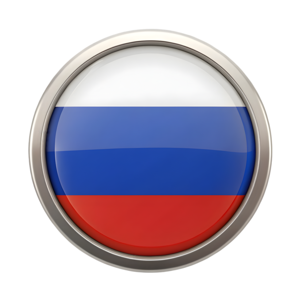 3D Circular Russia Flag Icon for Web and Graphic Design Use png