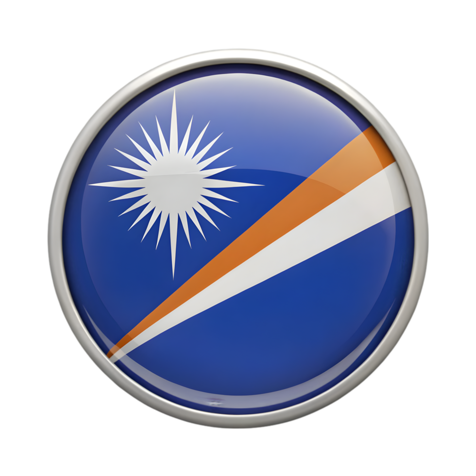 3D Circular Icon of the Marshall Islands Flag for Graphic Design and Digital Representations png