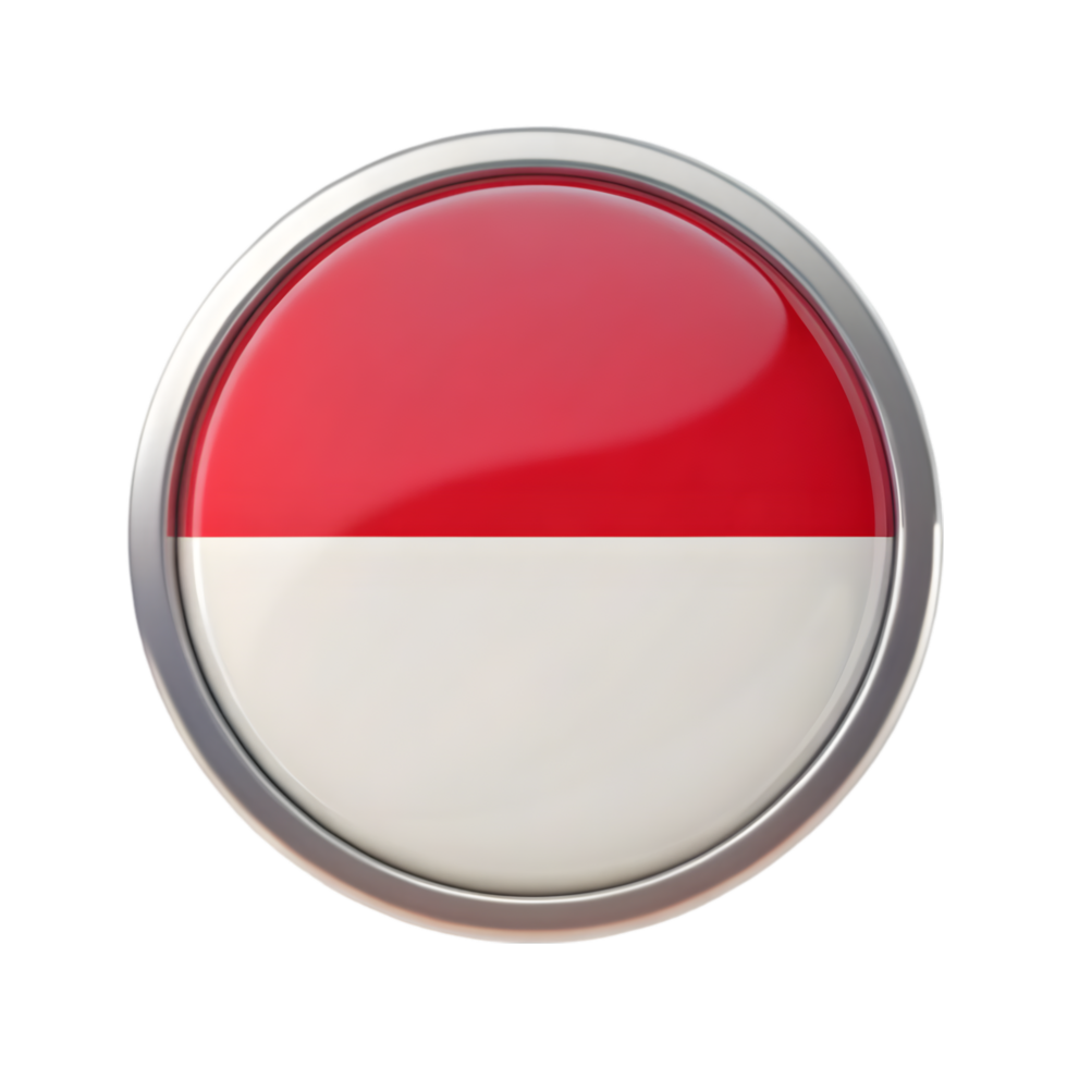 3D Monaco Flag Icon in Circle Shape for Use in Graphics and Digital Design Projects png