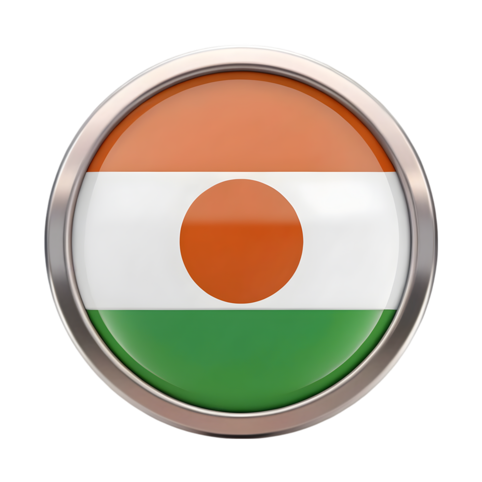 3D Nigeria Flag Icon in Circle Shape for Creative Projects and Digital Design png