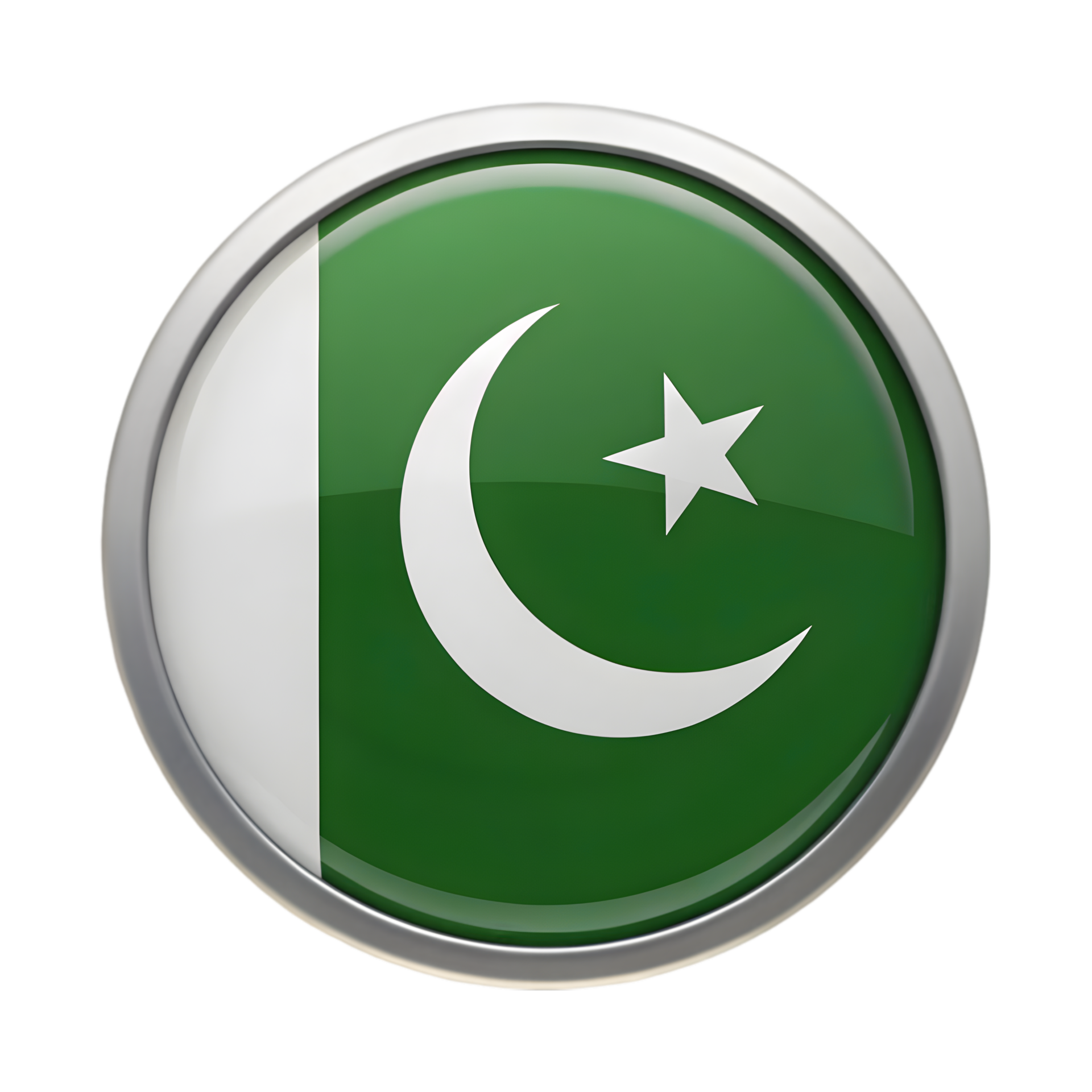 3D Icon of Pakistan Flag in Circular Shape for Various Design