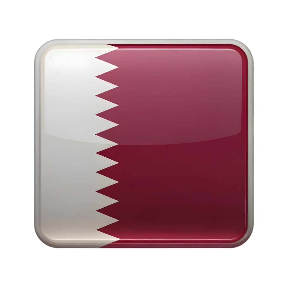 3D Qatar Flag Icon in Rectangle Shape for Use in Graphic Designs and Digital Projects png