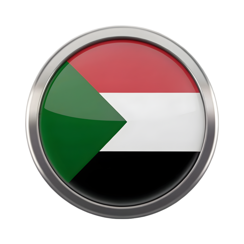 3D Circular Icon of the Sudan Flag for Use in Various Digital and Print Media Design Projects png