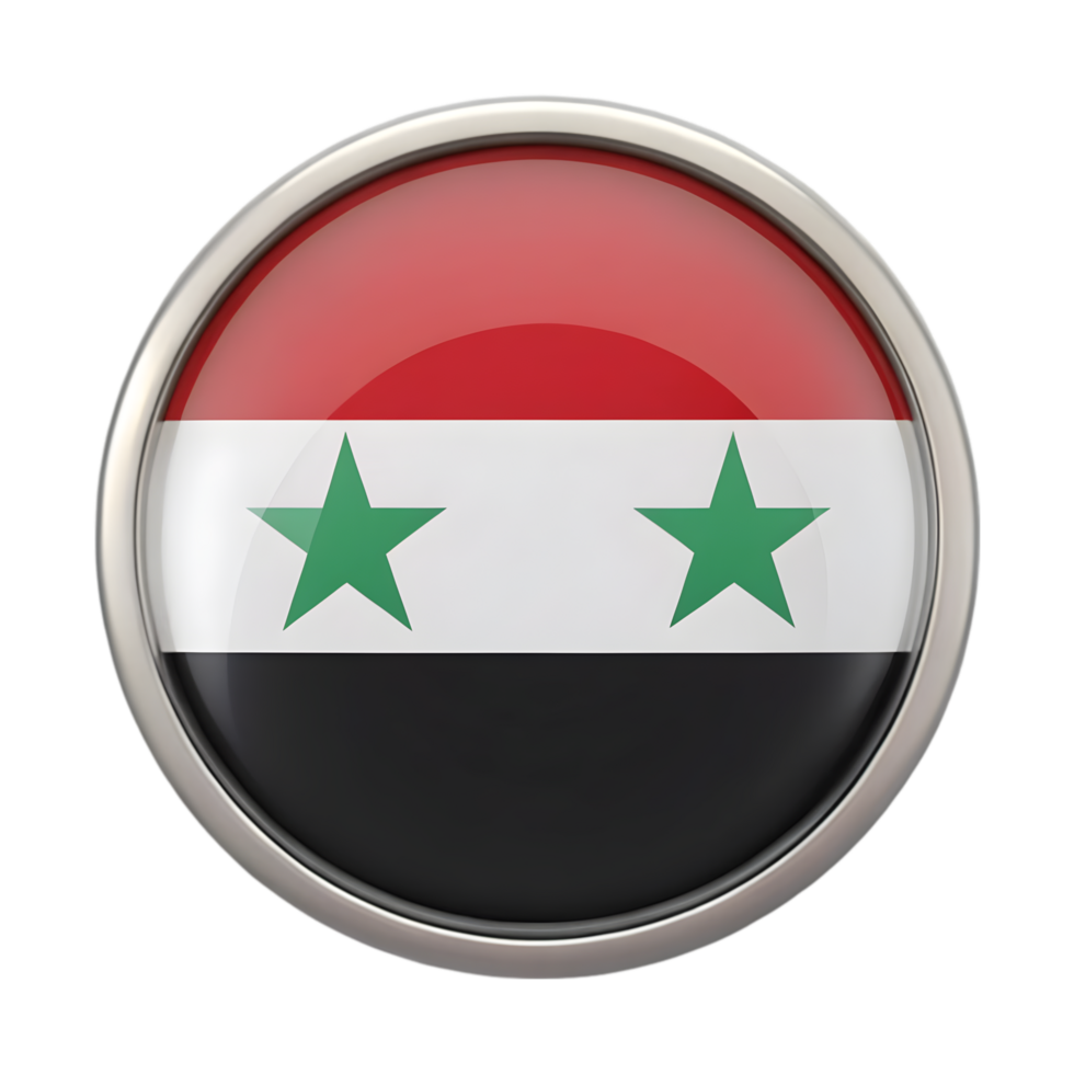 3D Syria Flag Icon in Circle Shape for Digital Design Use and Representation png