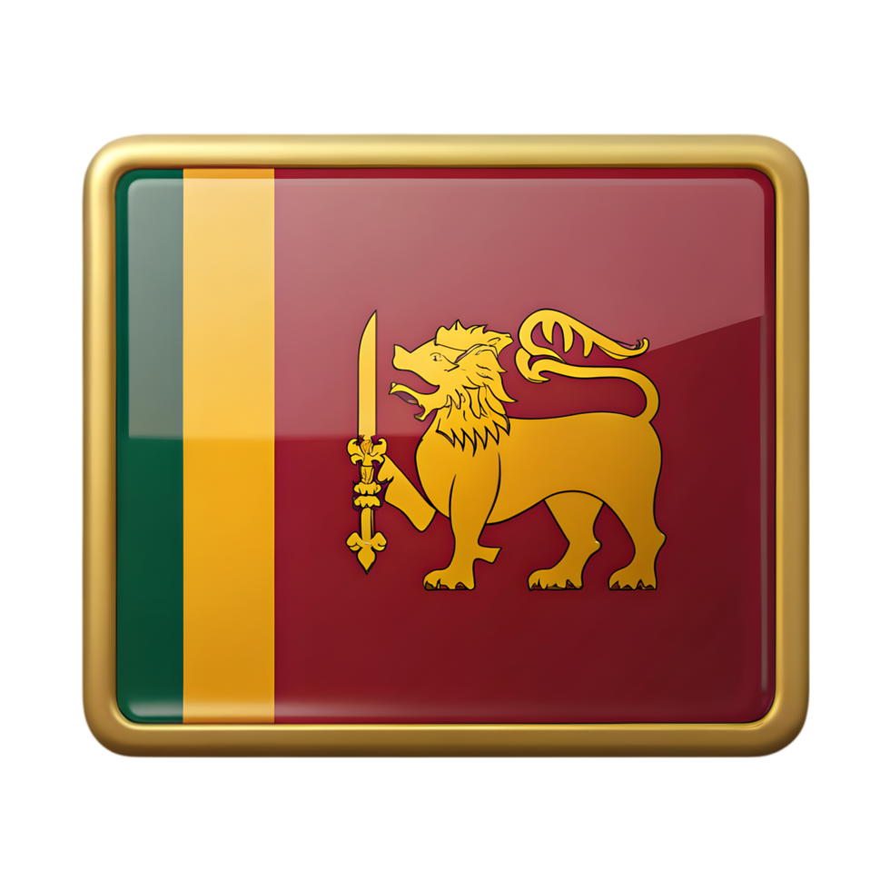 3D Sri Lanka Flag Icon in Rectangle Shape for Creative Projects and Representations png