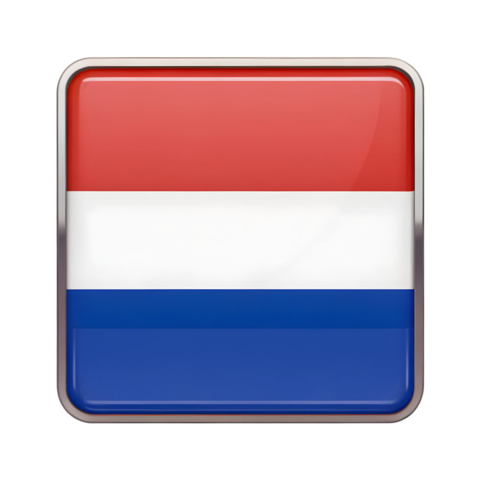 3D Netherlands Flag Icon in Rectangular Shape for Visual Presentations and Creative Projects png