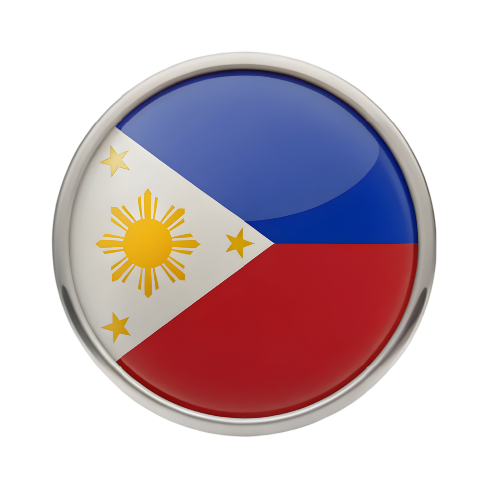 Beautifully Designed 3D Circular Icon of the Philippines Flag for Diverse Applications png