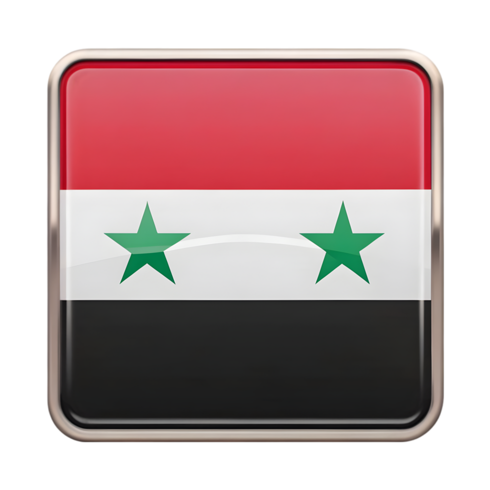 3D Syria Flag Icon in Rectangle Shape for Use in Graphic Design Projects and Presentations png