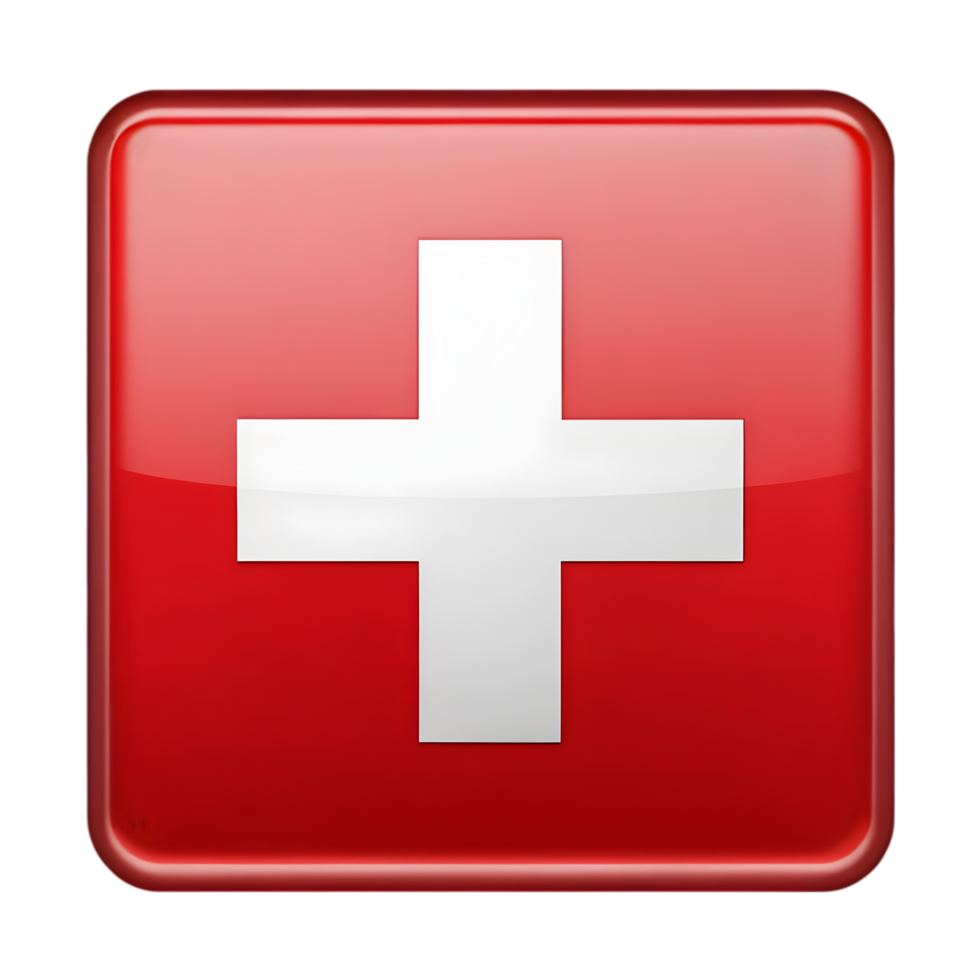 3D Switzerland Flag Icon in Rectangular Shape for Use in Digital Designs and Applications png