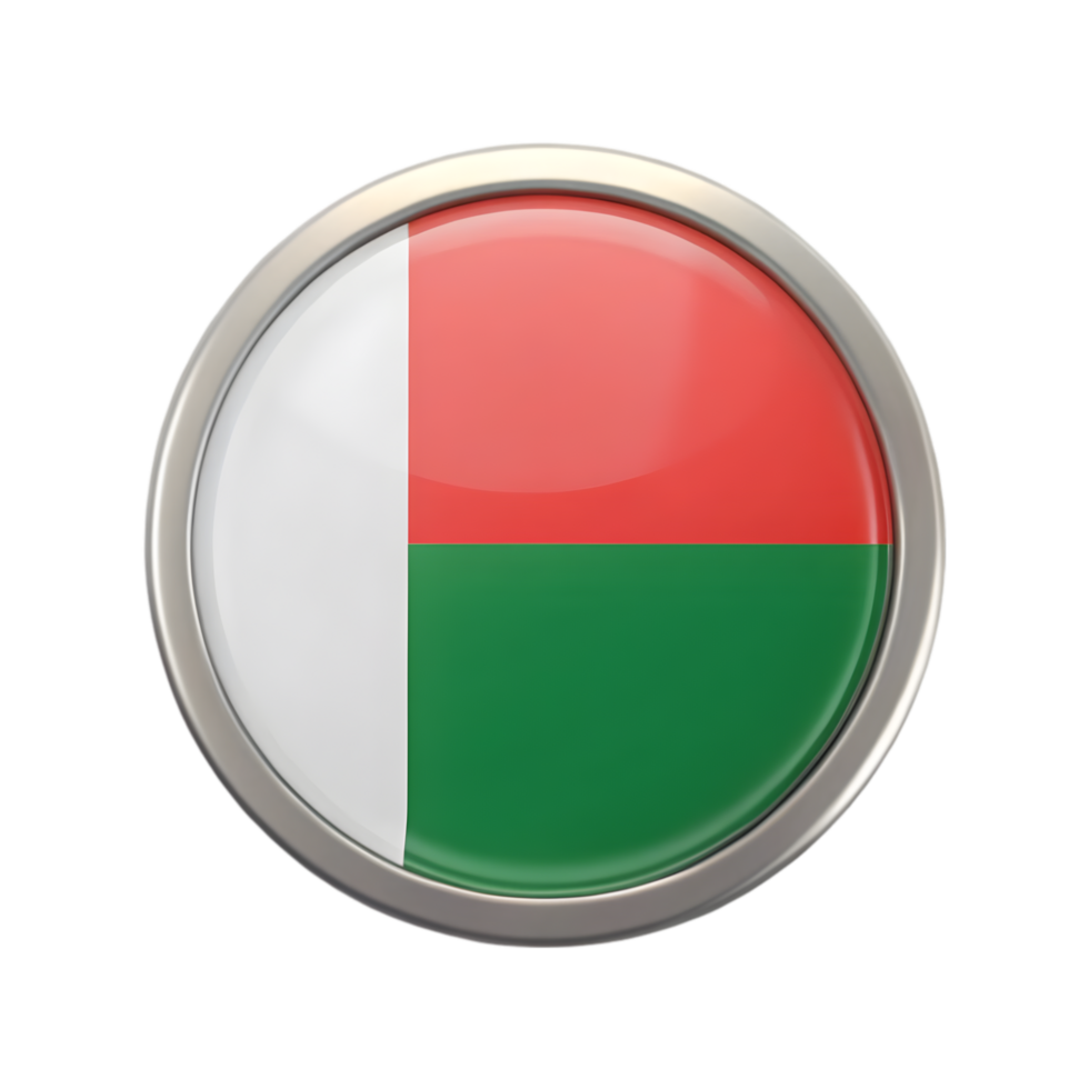 3D Circular Icon of the Madagascar Flag for Creative Design Projects and Illustrations png
