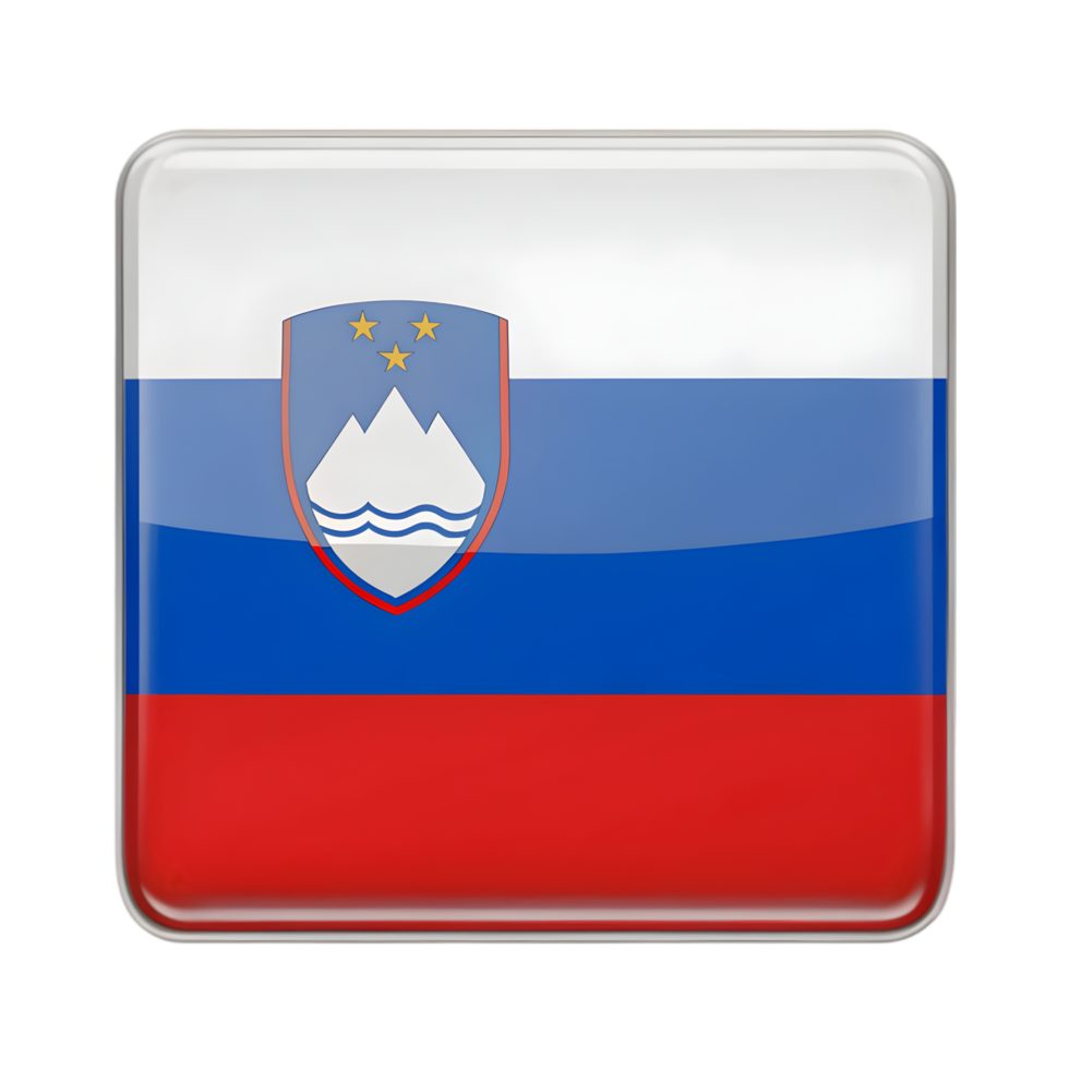 3D Slovenia Flag Icon in Rectangle Shape - Perfect for Representation of Slovenian Culture and National Identity png