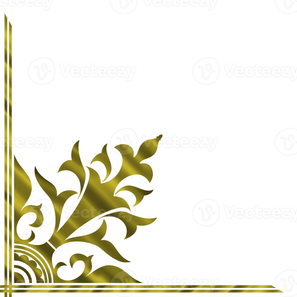 Corner Golden Border Pattern Frame png