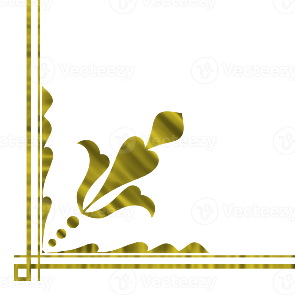Gold Ornament Corner border frame png