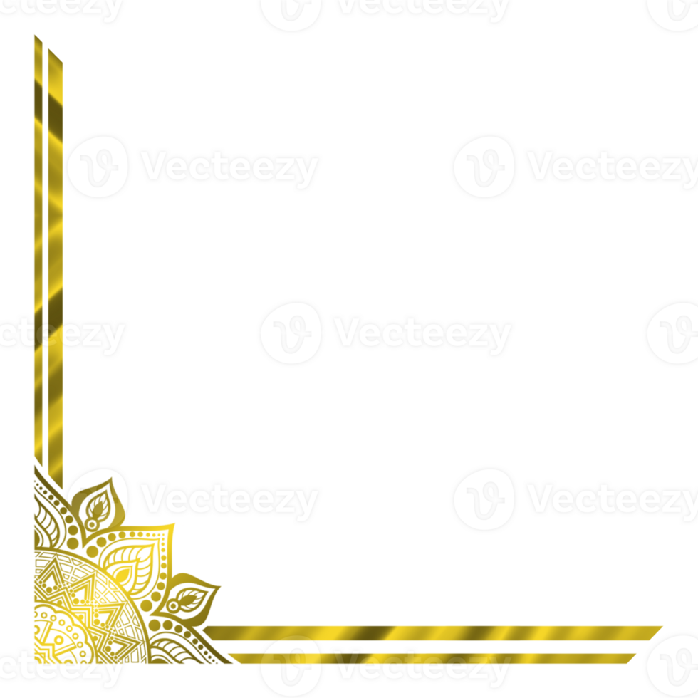 Golden corner Border Certificate Frame png