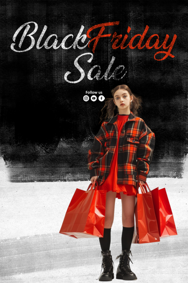 Black Friday Fashion Sale Banner Social Media Post Template Design psd