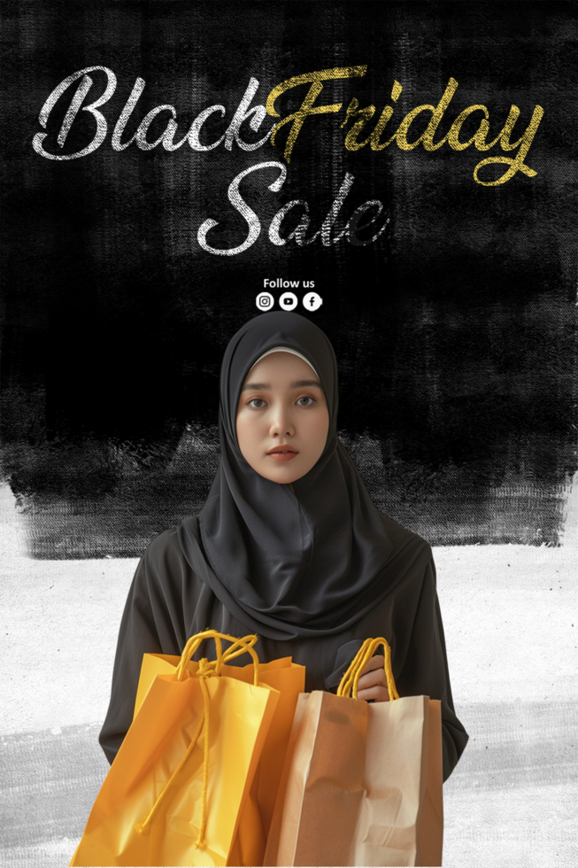 Flat landing page template for black friday sale psd