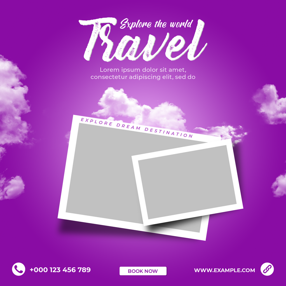 Travel and tour agency social media post template banner design psd