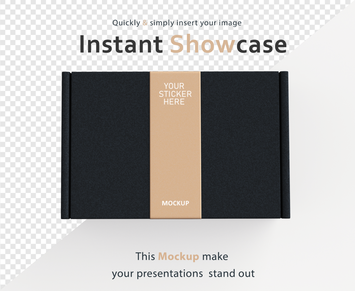 black box mockup with white background psd