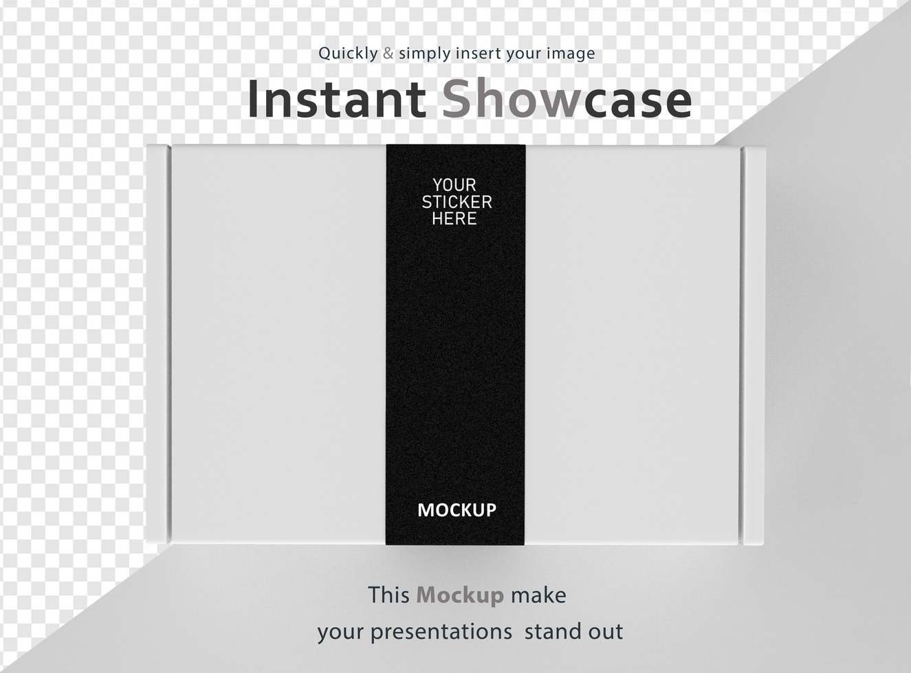 White box with a black stripe on it psd