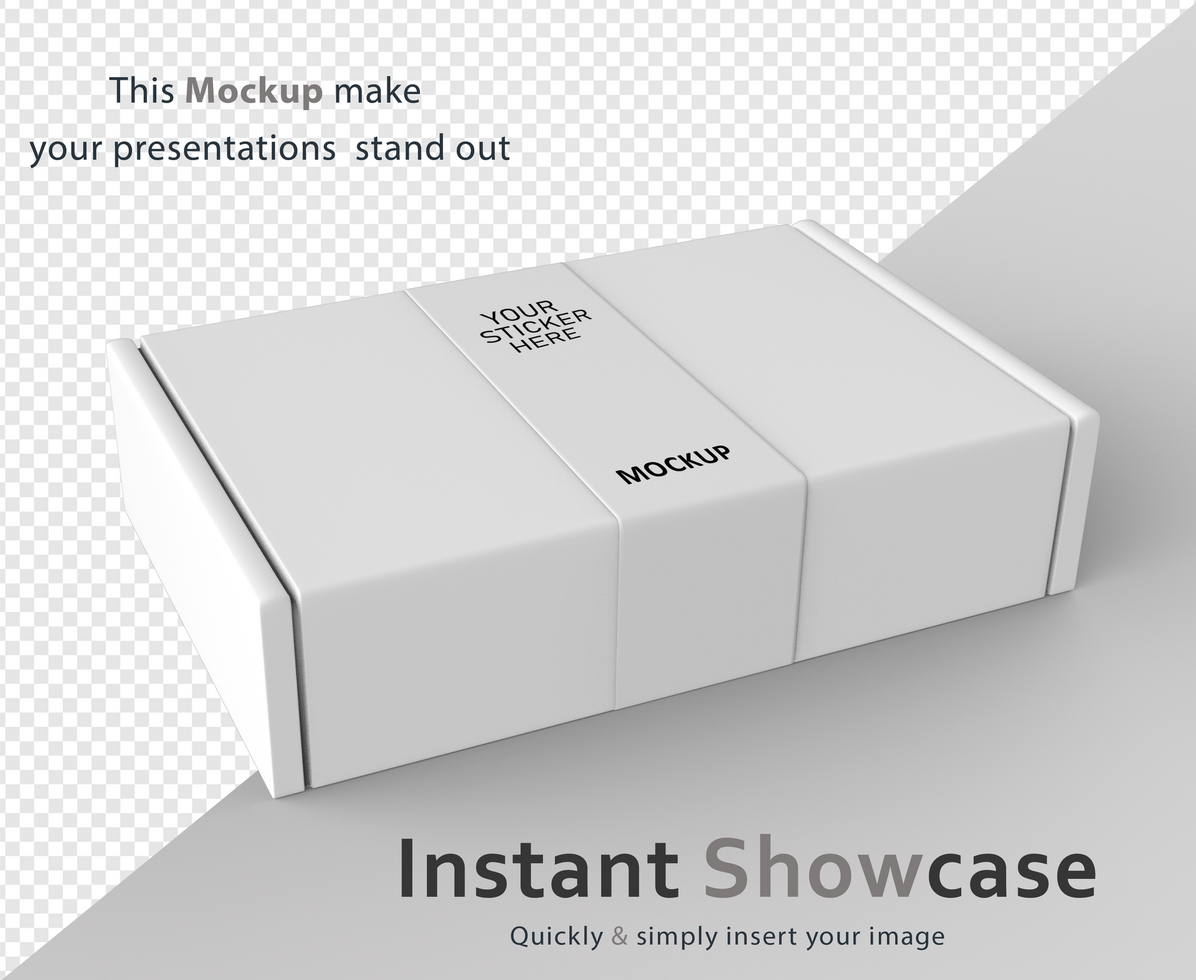 Realstic white box Mockup Design In 3d Render psd