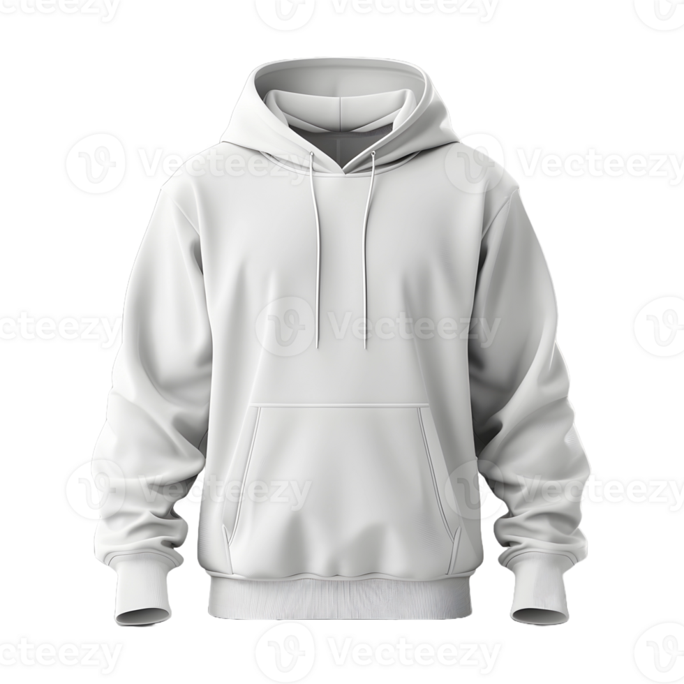 White Hoodie Front View Mockup on a Plain Background Perfect for Fashion Design and Branding Purposes png