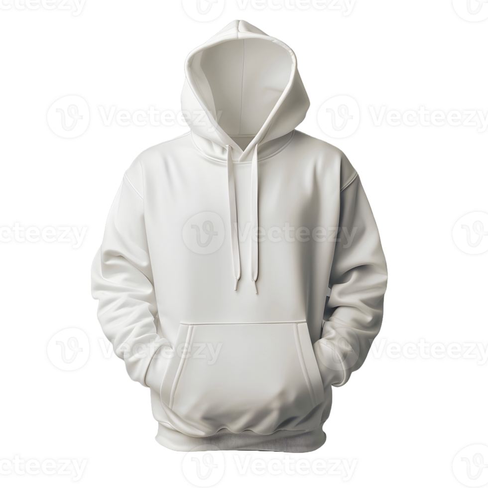 White Hoodie Mockup Front View on a Plain Background Perfect for Custom Apparel Design and Fashion Branding Projects png