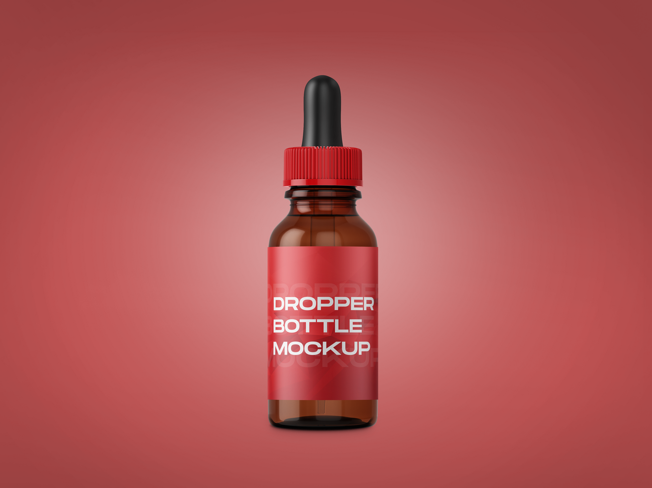Bottle mockup on red background psd