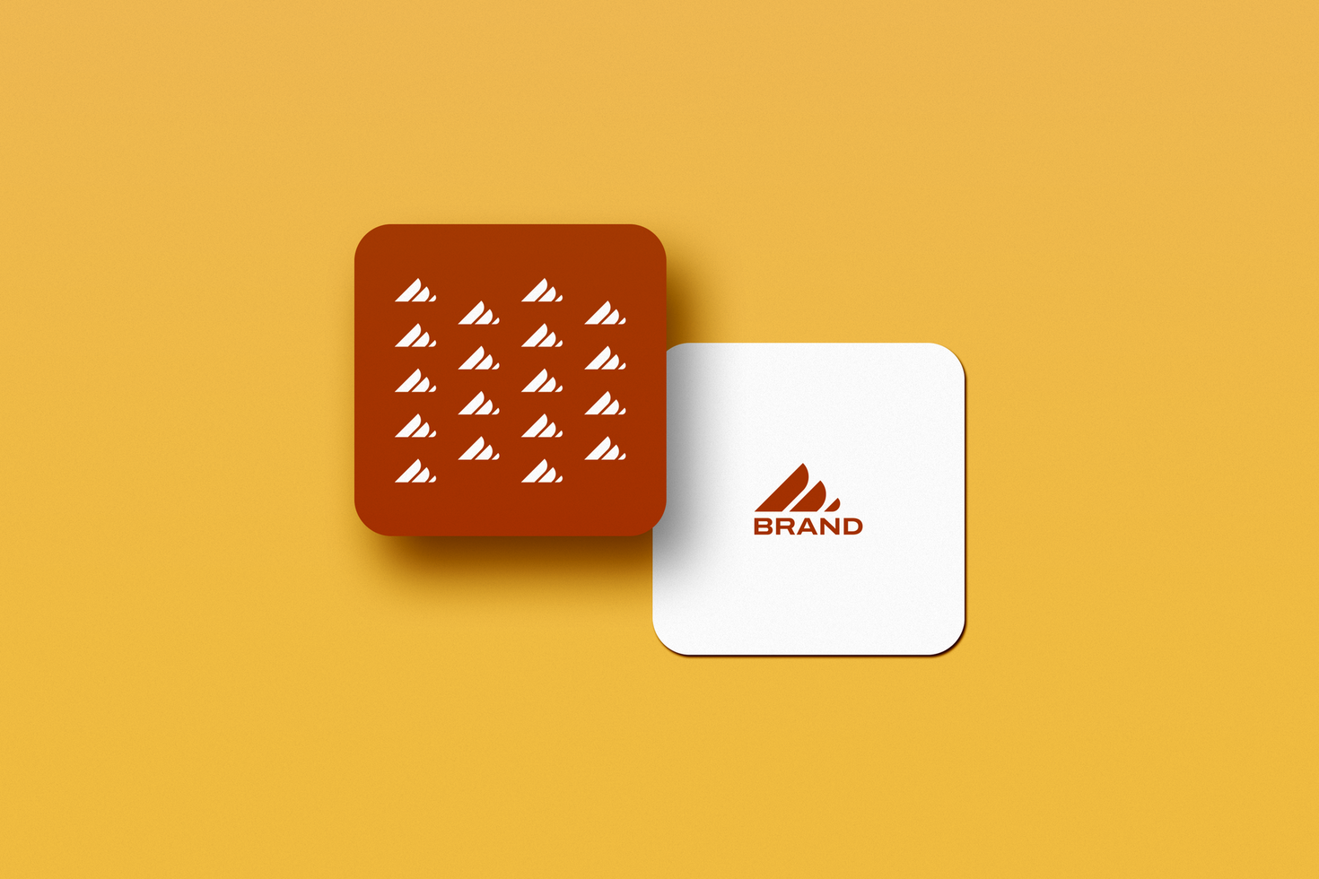 Custom Rounded Square Business Card Mockups for Branding psd