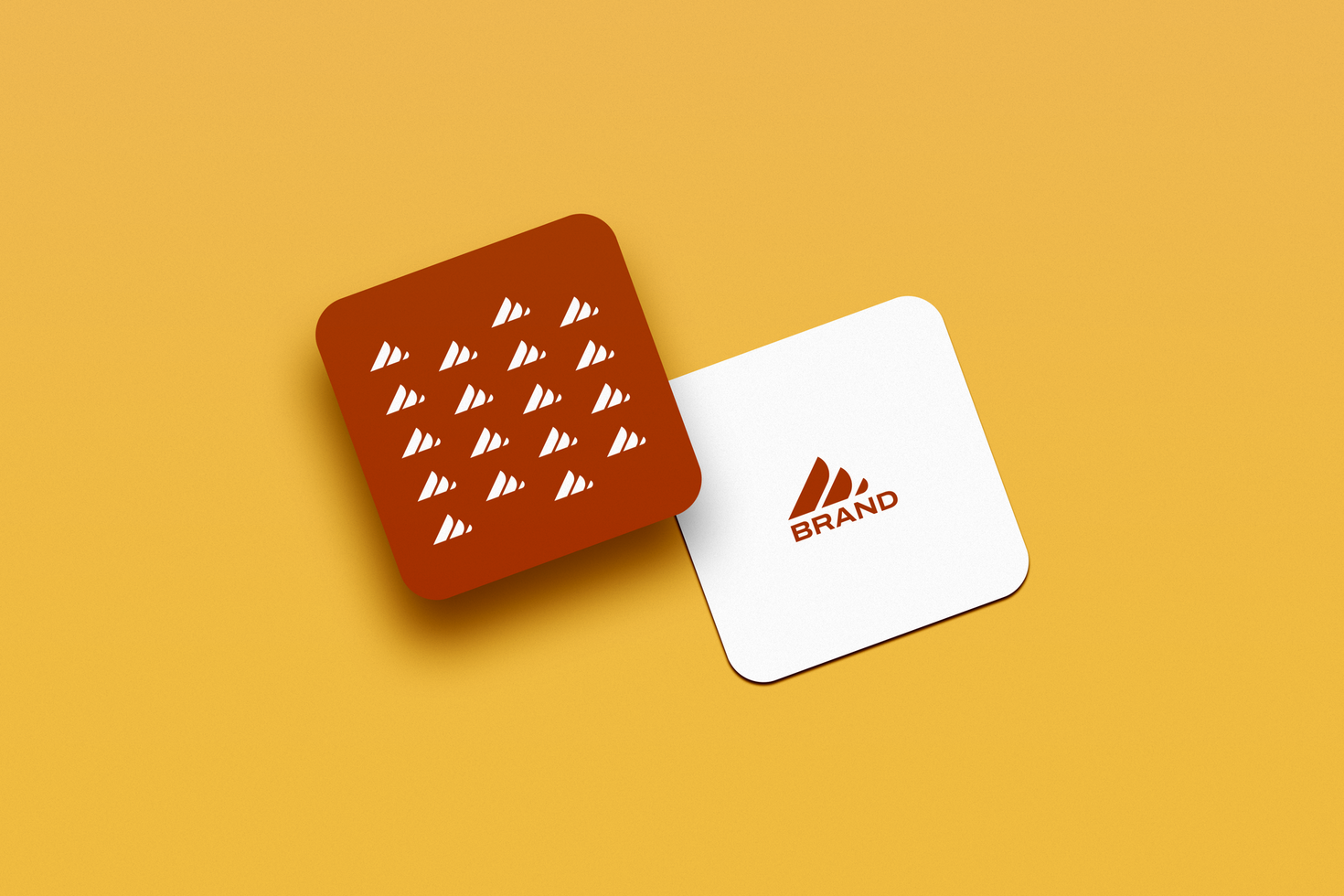 Professional Rounded Square Business Card Mockup psd