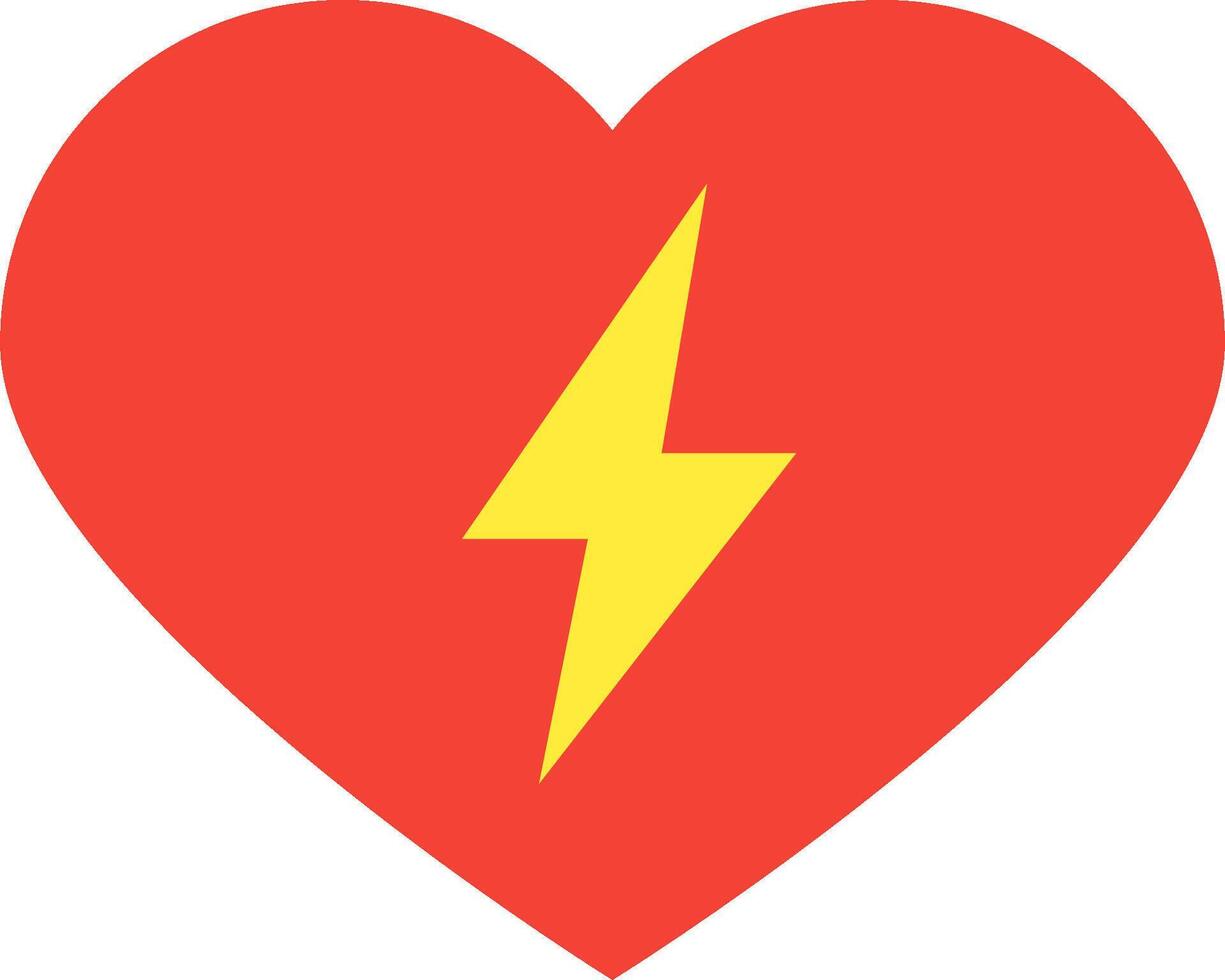 A red heart with a lightning bolt on it vector