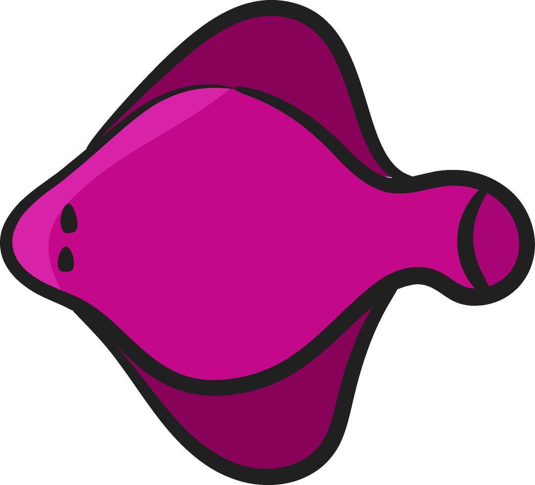 A pink fish with a black body and a pink head vector