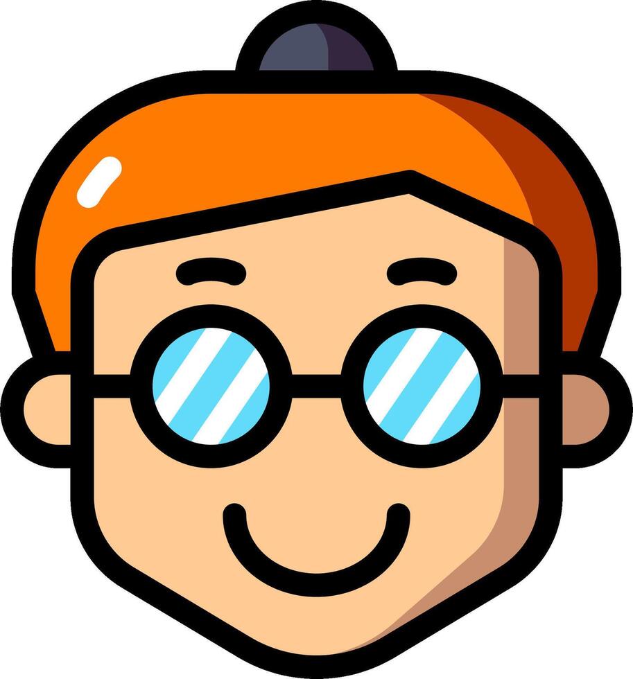 A cartoon character with glasses and an orange hat vector