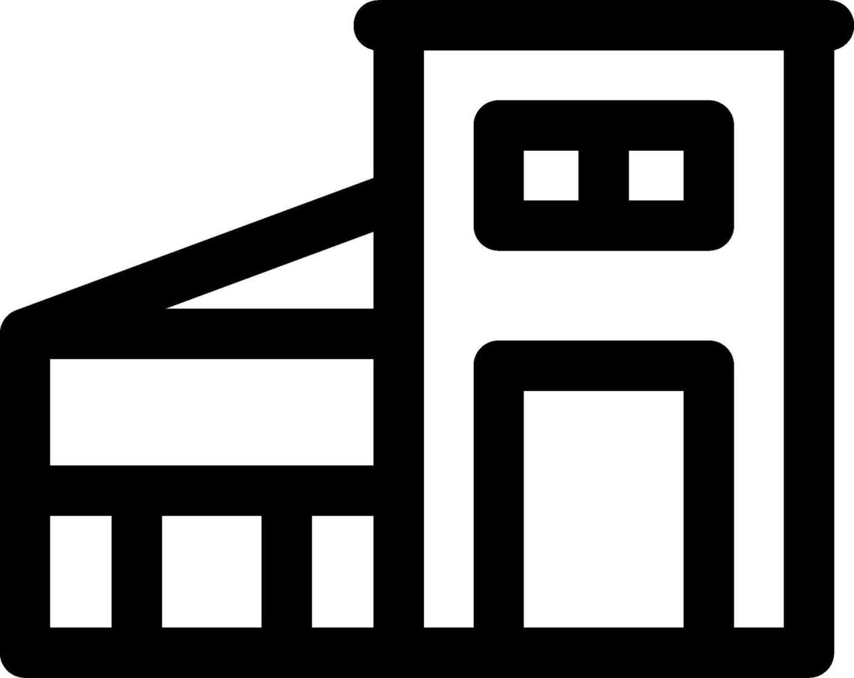 A black and white image of a building vector