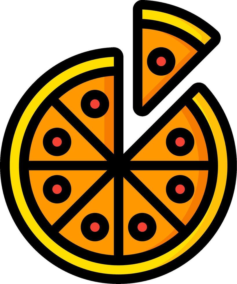 Pizza slice icon illustration vector