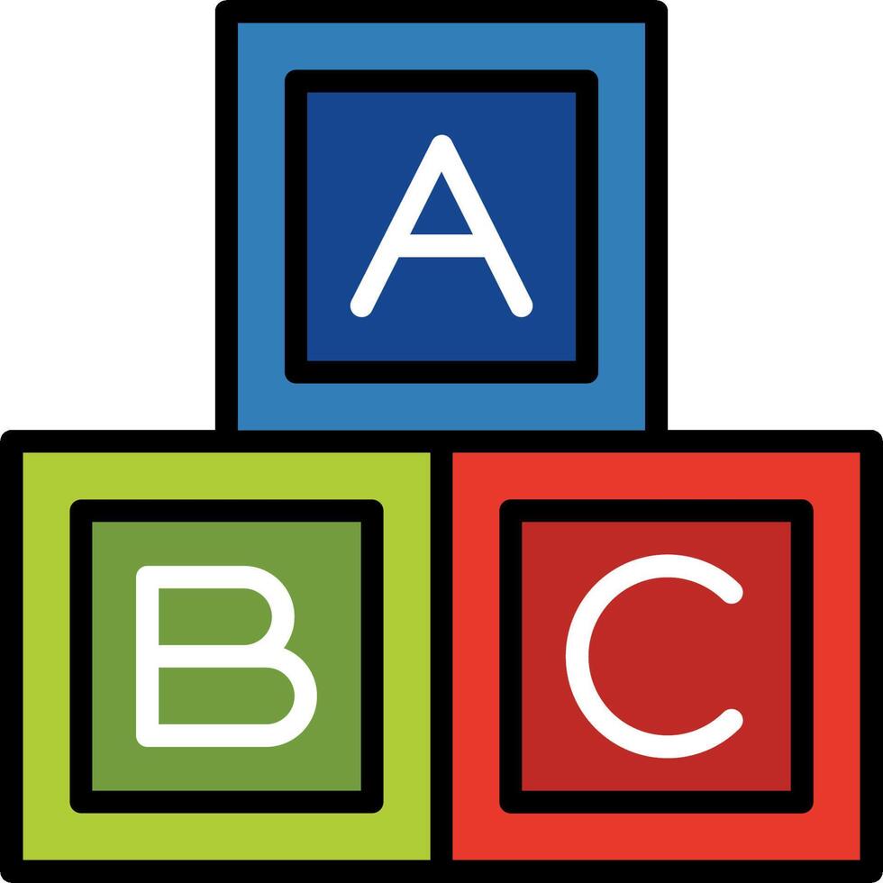 A block with the letters abc on it vector