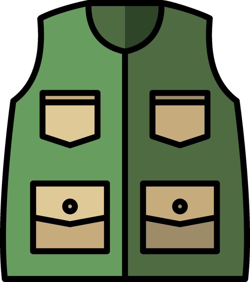 A green vest with pockets on the front vector