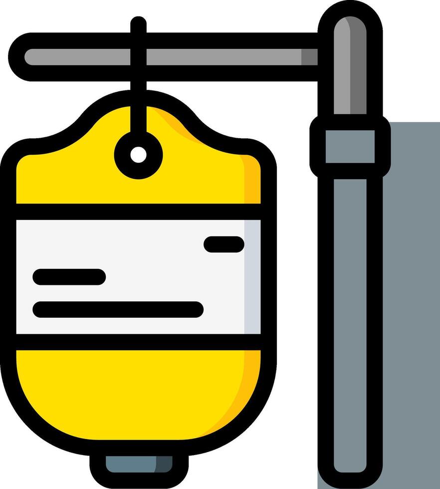 A yellow bag with a sign on it vector