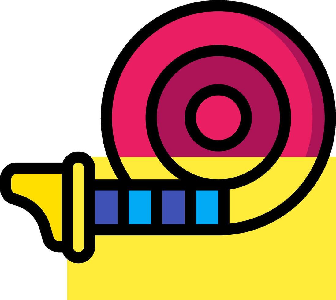A colorful and colorful hose with a yellow and blue handle vector
