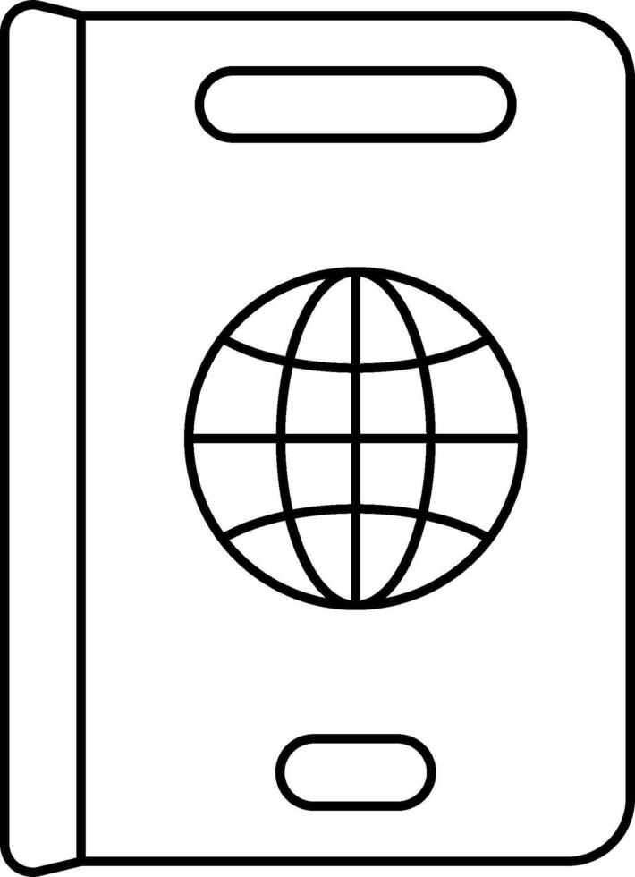 A passport with a globe on it coloring page vector