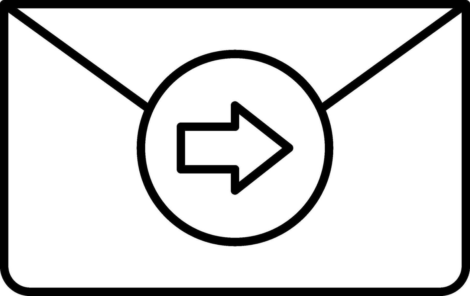 An envelope with an arrow pointing to the right vector