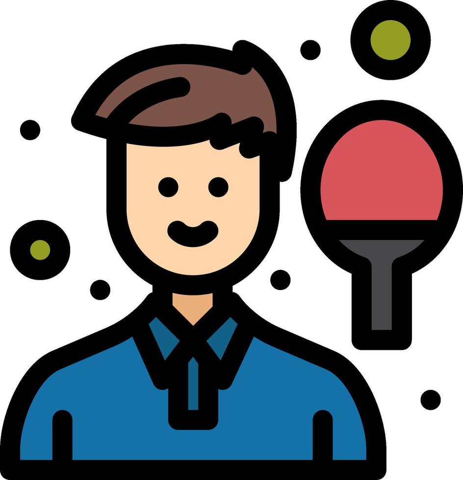 A man holding a ping pong paddle and a ball vector
